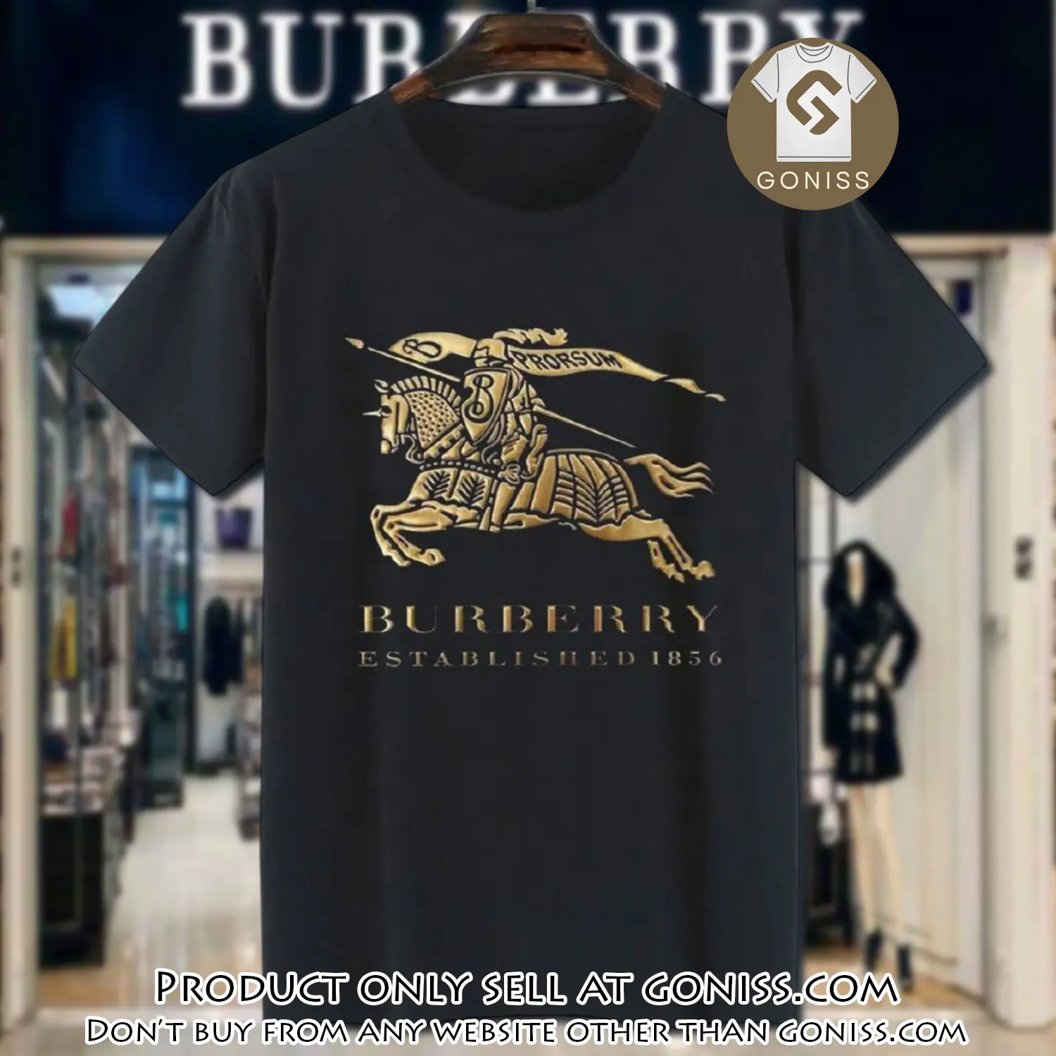 Burberry established 1856 black luxury brand unisex tshirt outfit for men women gn0415109